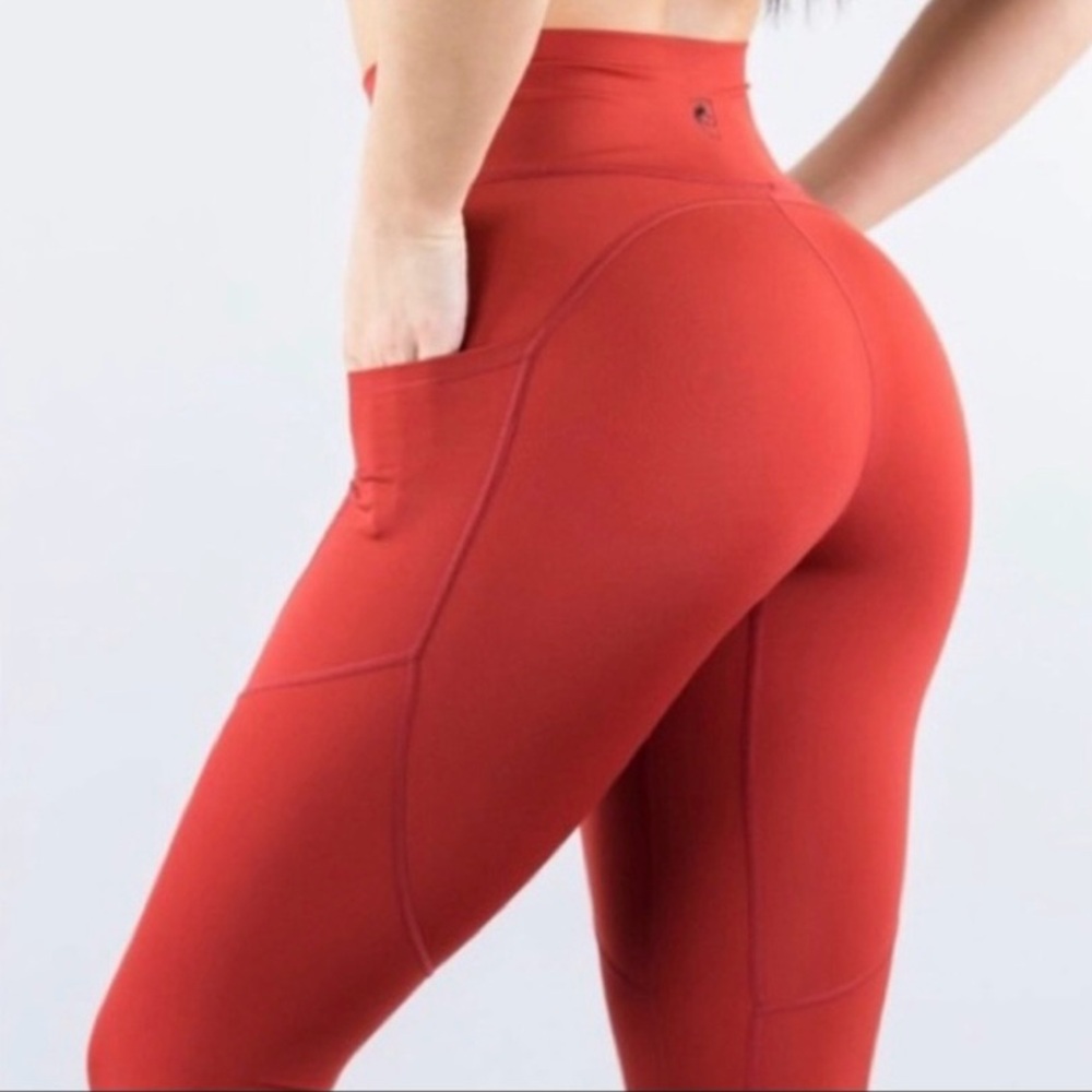 Alphalete Meridian Pocket Redwood Leggings XS Activewear Yoga Workout